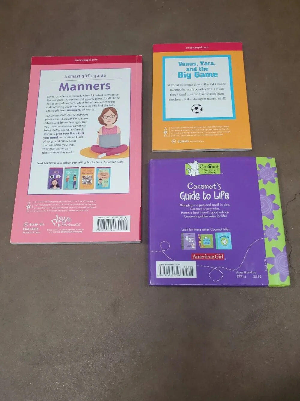 American Girl Book Lot - Coconut’s Guide, Smart Girl's Manners & Pet Story